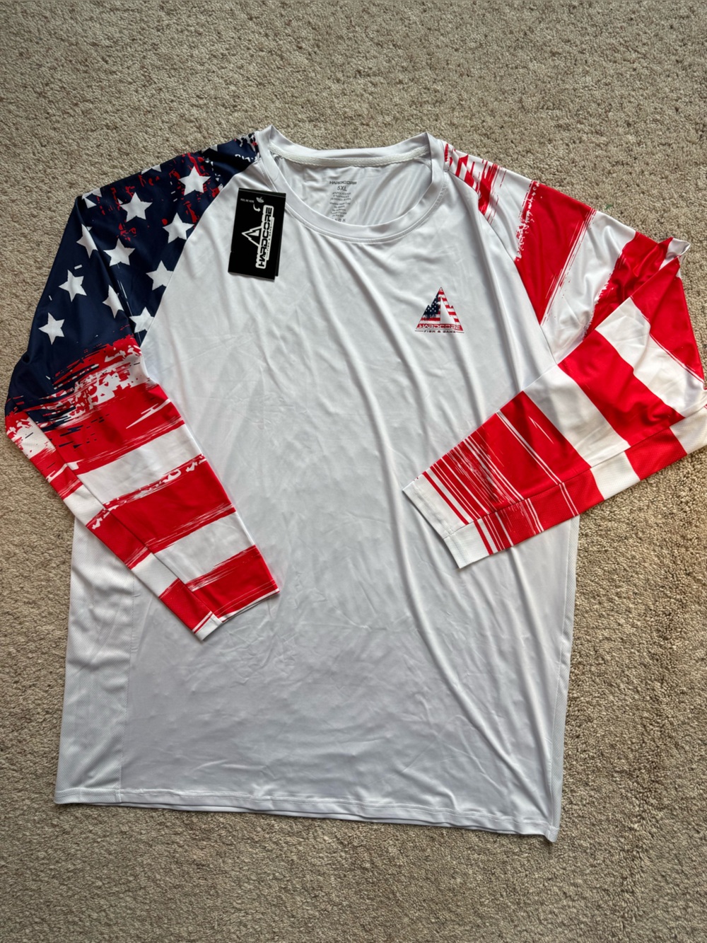 NWT Hardcore Fish & Game Mens 5XL Fishing Shirt Patriotic Bad To The Bone UPF 50